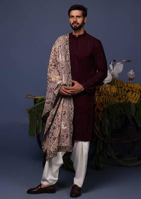 Rafi wine kurta set 2
