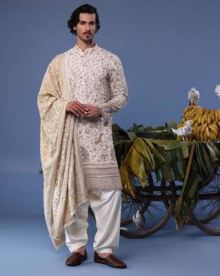 Umair cream kurta set 1