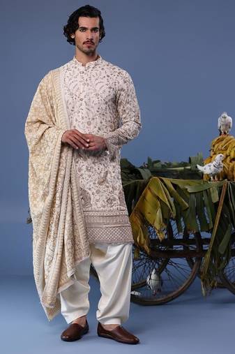 Umair cream kurta set