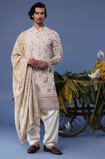 Umair cream kurta set