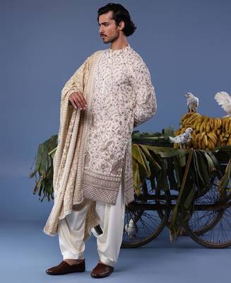 Umair cream kurta set 2
