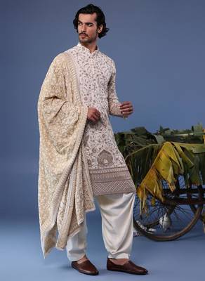 Umair cream kurta set 3