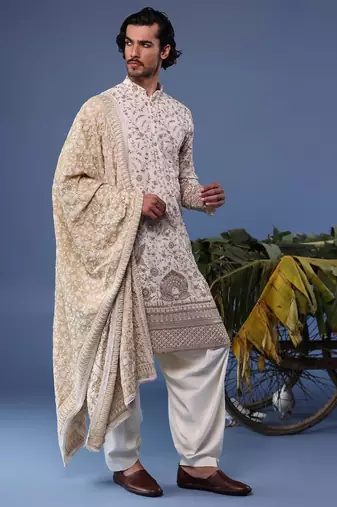 Umair cream kurta set