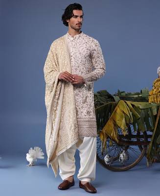 Umair cream kurta set 5