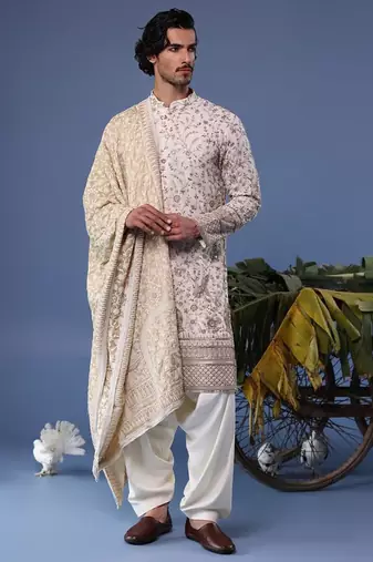 Umair cream kurta set
