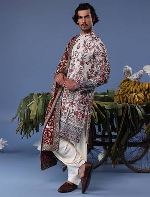 Waheed ivory kurta set 3