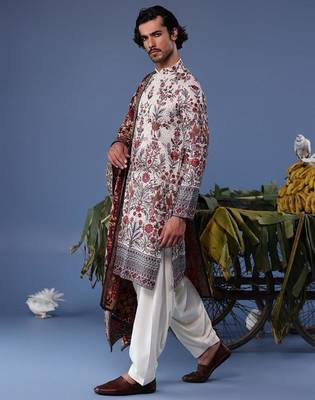 Waheed ivory kurta set 4
