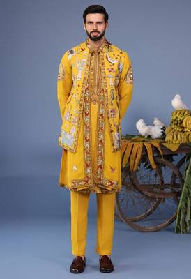 Kainaat haldi kurta 1 jacket set 1
