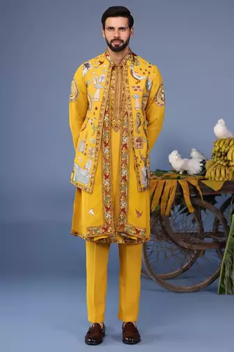 Kainaat haldi kurta 1 jacket set