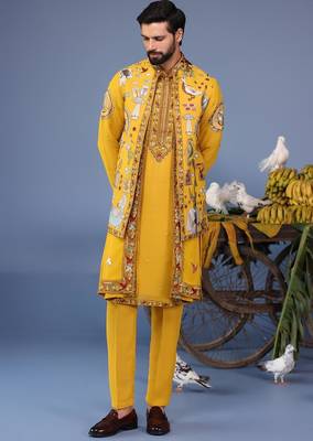 Kainaat haldi kurta 1 jacket set 2