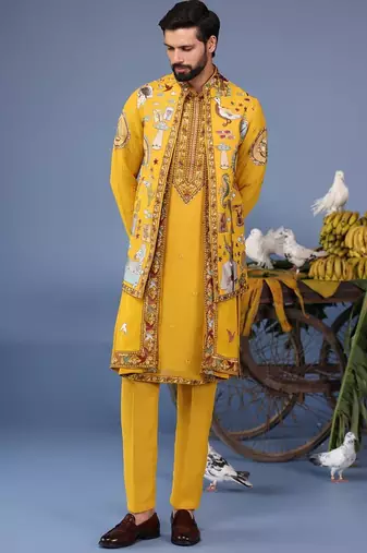Kainaat haldi kurta 1 jacket set