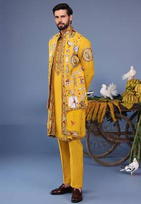 Kainaat haldi kurta 1 jacket set 3