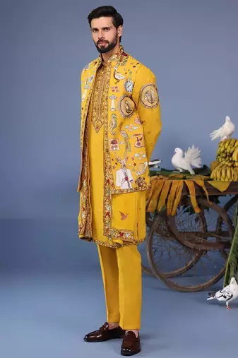 Kainaat haldi kurta 1 jacket set