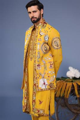 Kainaat haldi kurta 1 jacket set 4