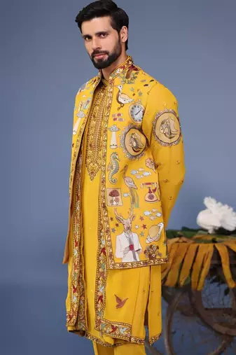 Kainaat haldi kurta 1 jacket set