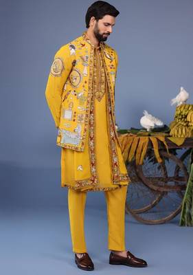 Kainaat haldi kurta 1 jacket set 5
