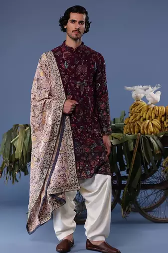 Gul wine kurta set
