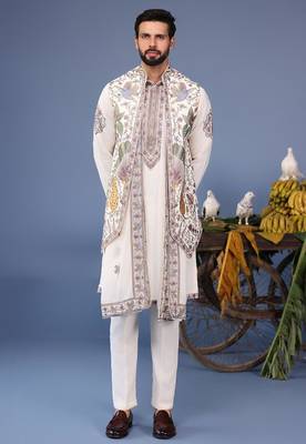 Asim wild grace ivory kurta 1 jacket set 1