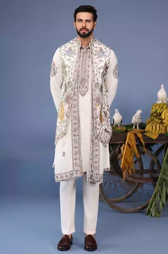 Asim wild grace ivory kurta 1 jacket set