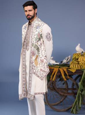 Asim wild grace ivory kurta 1 jacket set 3