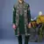 Azan pichwai zari bottle green kurta set