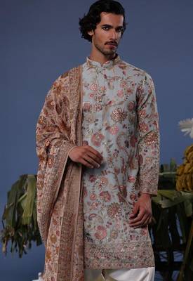 Ehaan sky Grey kurta set 2