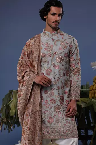 Ehaan sky Grey kurta set