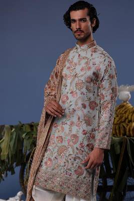 Ehaan sky Grey kurta set 3