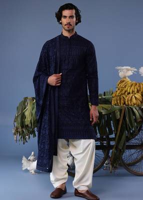 Daniyaal navy blue kurta set 1