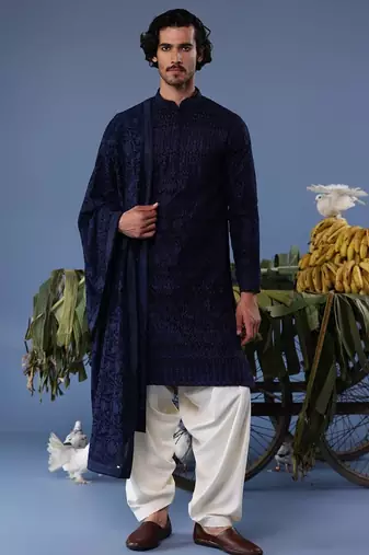 Daniyaal navy blue kurta set