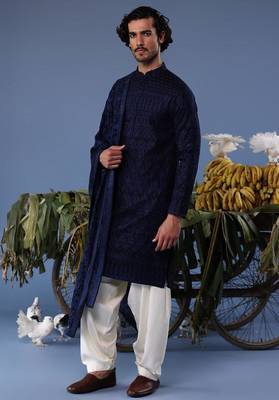 Daniyaal navy blue kurta set 2