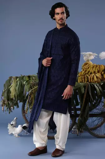 Daniyaal navy blue kurta set