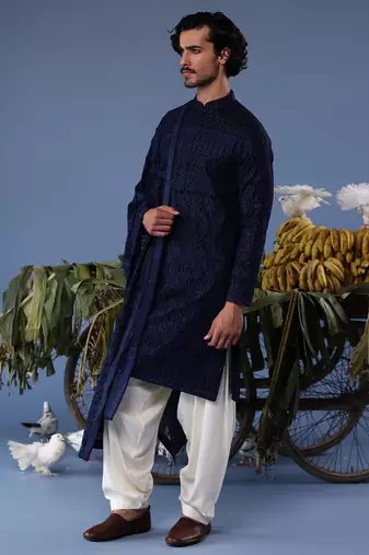 Daniyaal navy blue kurta set