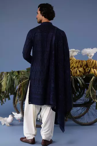 Daniyaal navy blue kurta set
