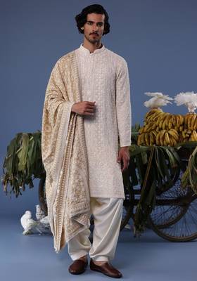 Arham cream kurta set 1