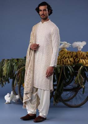 Arham cream kurta set 3