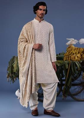 Arham cream kurta set 5