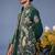Azlaan wild grace bottle green kurta 1 jacket set