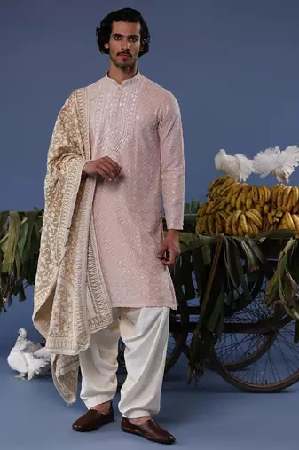Basir pink kurta set