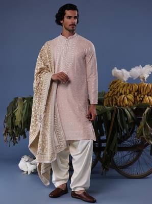 Basir pink kurta set 2