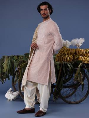 Basir pink kurta set 3
