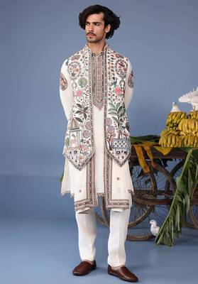 Bilal ivory kurta 1 jacket set 1