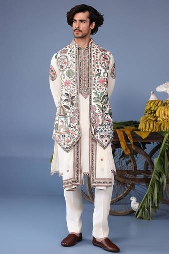 Bilal ivory kurta 1 jacket set