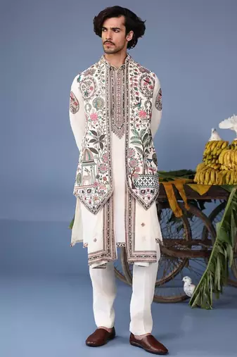 Bilal ivory kurta 1 jacket set