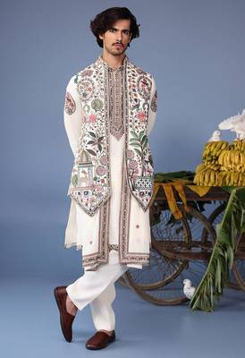 Bilal ivory kurta 1 jacket set 2