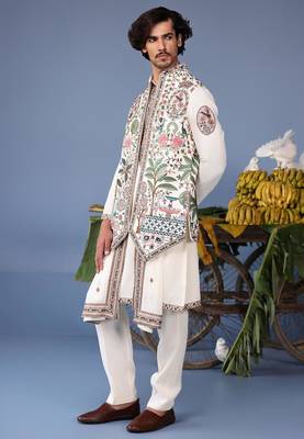 Bilal ivory kurta 1 jacket set 3