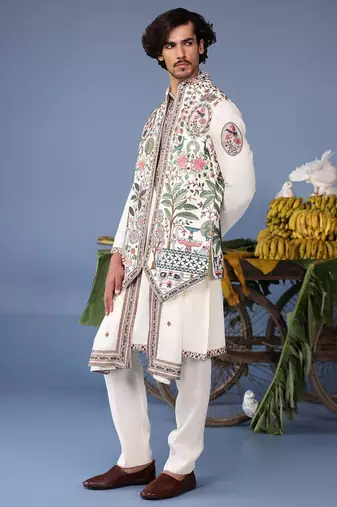 Bilal ivory kurta 1 jacket set