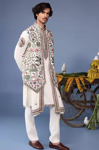 Bilal ivory kurta 1 jacket set