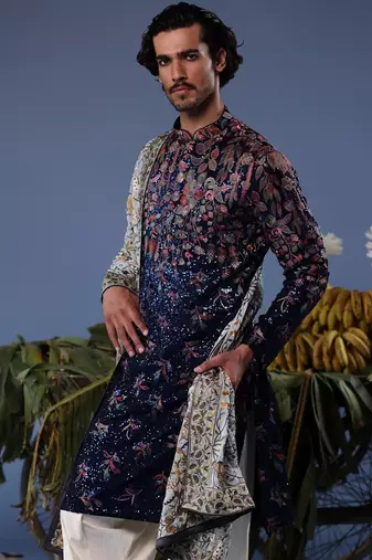 Mihir blue kurta set