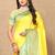 lemon all over zari motifs silk blend saree with contrast pallu